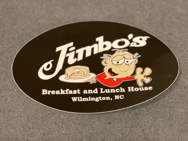 Jimbos famous Logo sticker in black